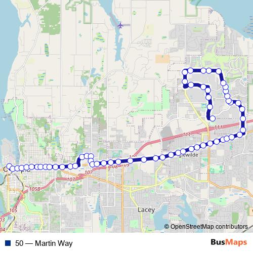 50 bus Line Map