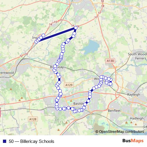 50 bus Line Map