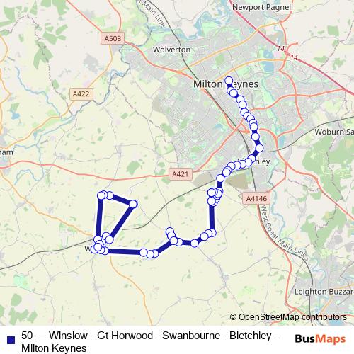 50 bus Line Map