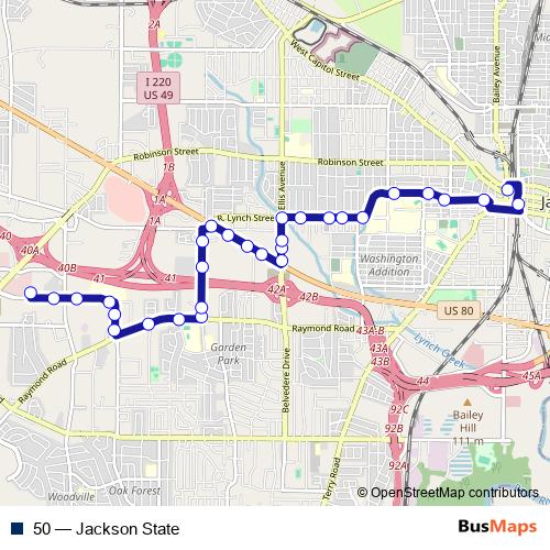 50 bus Line Map