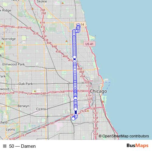 50 bus Line Map