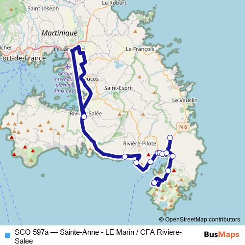 SCO 597a bus Line Map