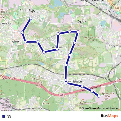 39 bus Line Map