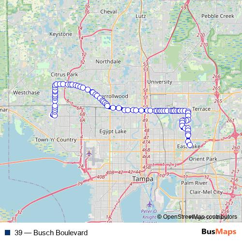 39 bus Line Map