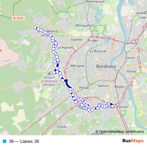 39 bus Line Map