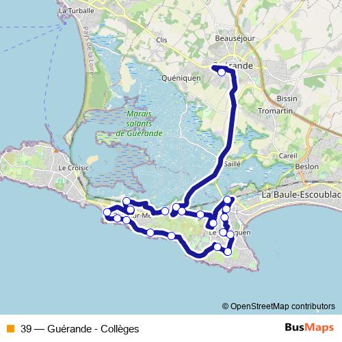 39 bus Line Map