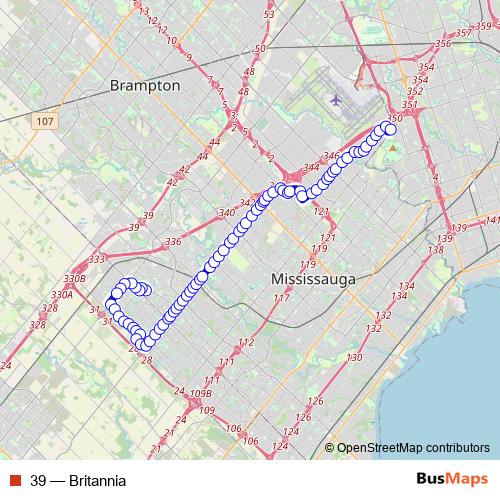 39 bus Line Map