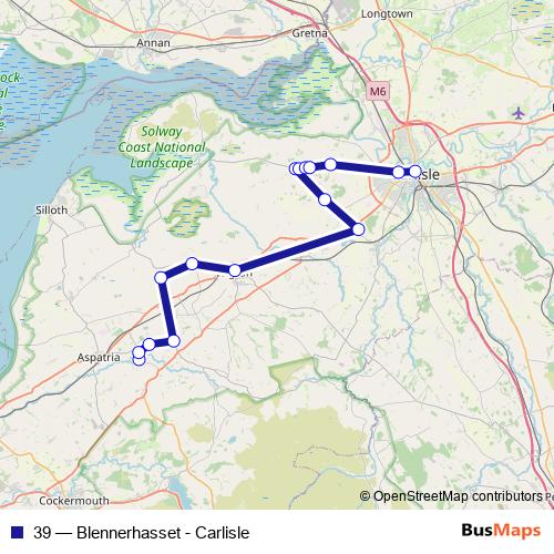 39 bus Line Map