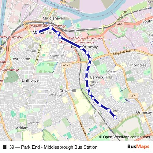 39 bus Line Map