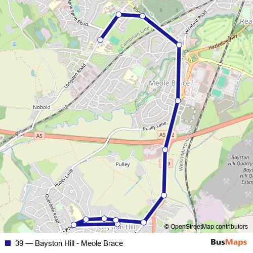 39 bus Line Map