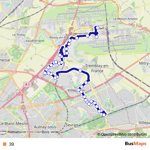39 bus Line Map