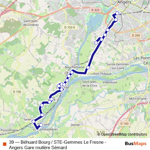 39 bus Line Map
