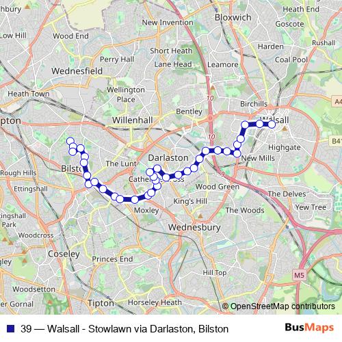 39 bus Line Map