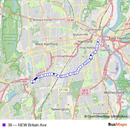 39 bus Line Map