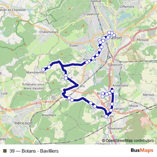 39 bus Line Map