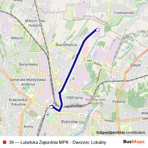39 bus Line Map