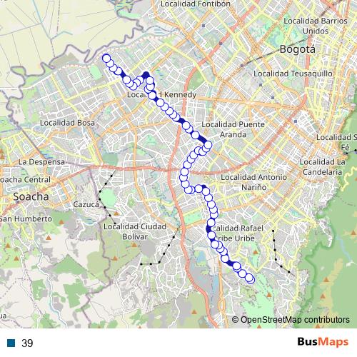 39 bus Line Map
