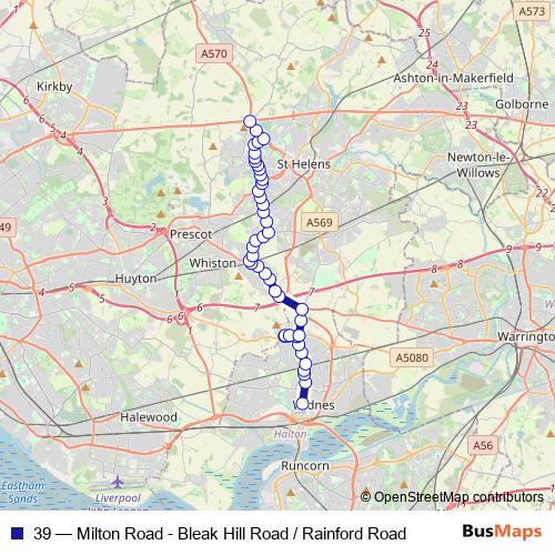 39 bus Line Map