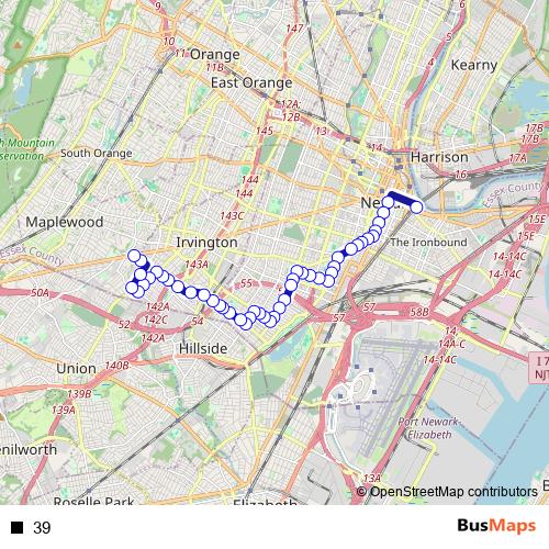 39 bus Line Map
