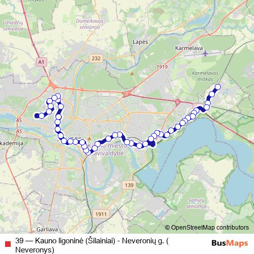39 bus Line Map