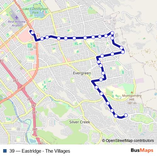 39 bus Line Map