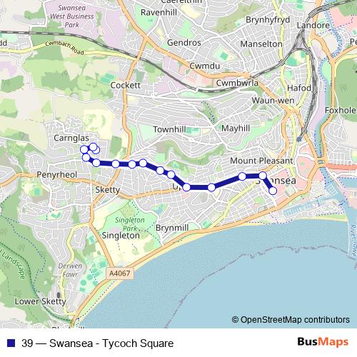 39 bus Line Map