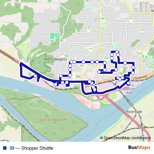 39 bus Line Map