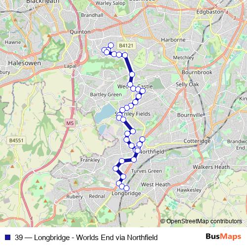 39 bus Line Map