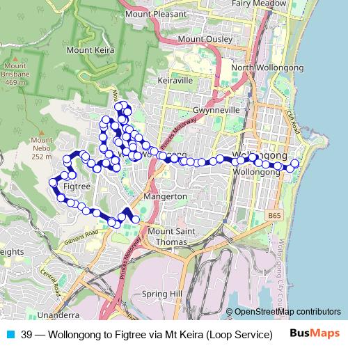 39 bus Line Map