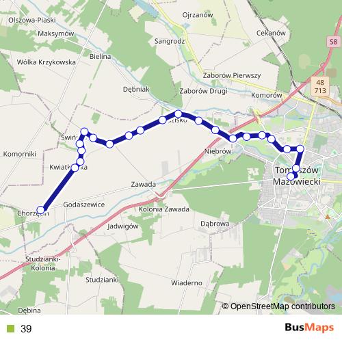 39 bus Line Map