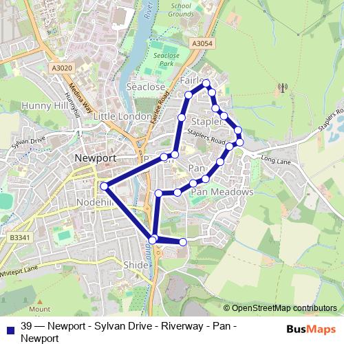 39 bus Line Map