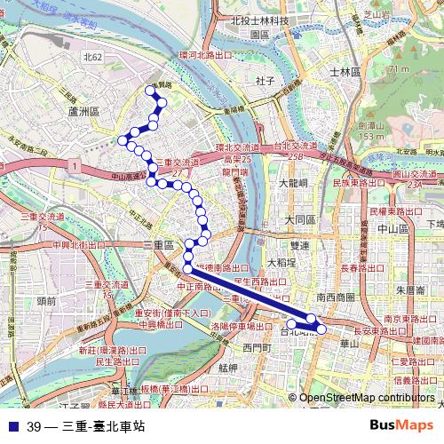 39 bus Line Map