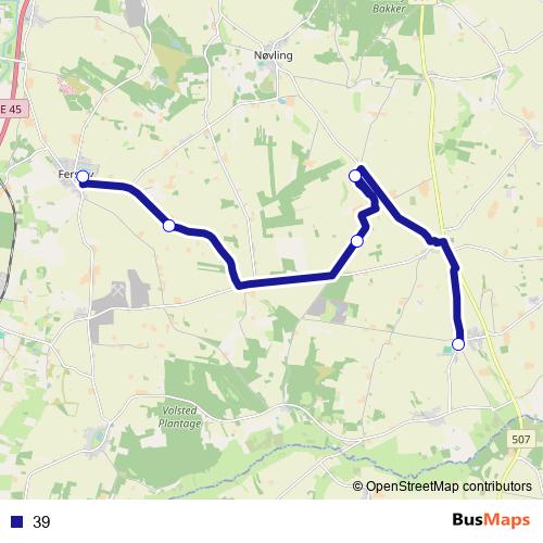 39 bus Line Map