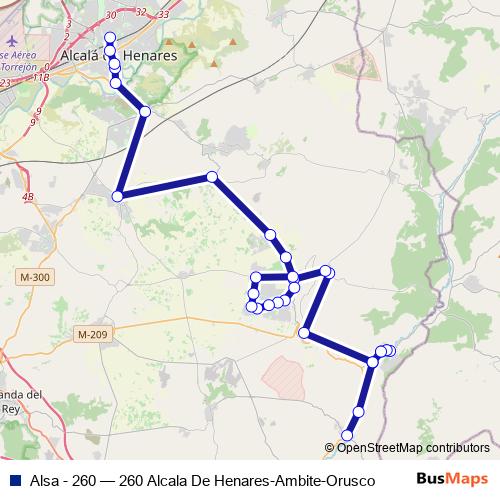Alsa - 260 bus Line Map
