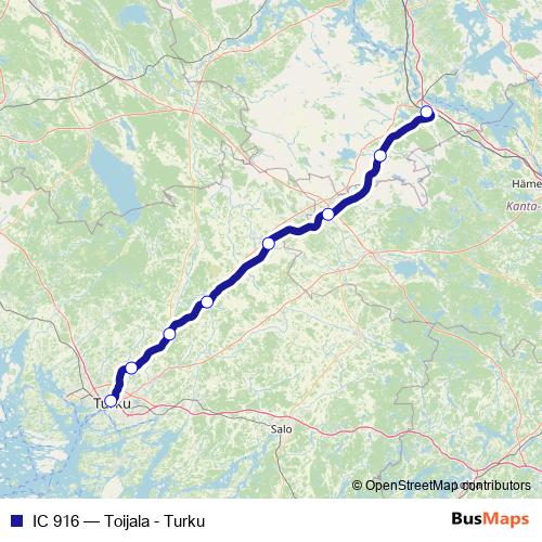 IC 916 rail Line Map