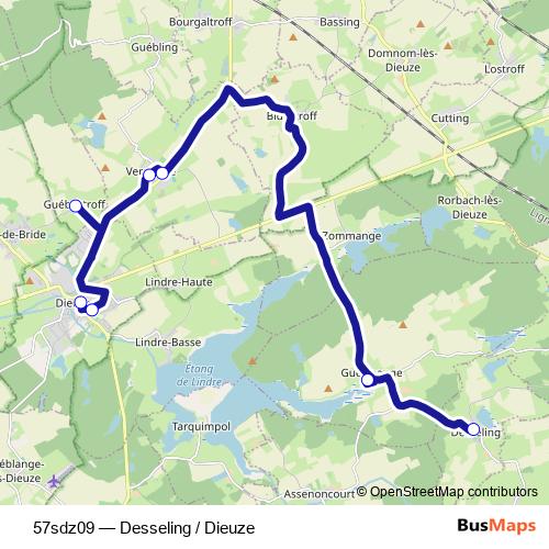 57sdz09 bus Line Map