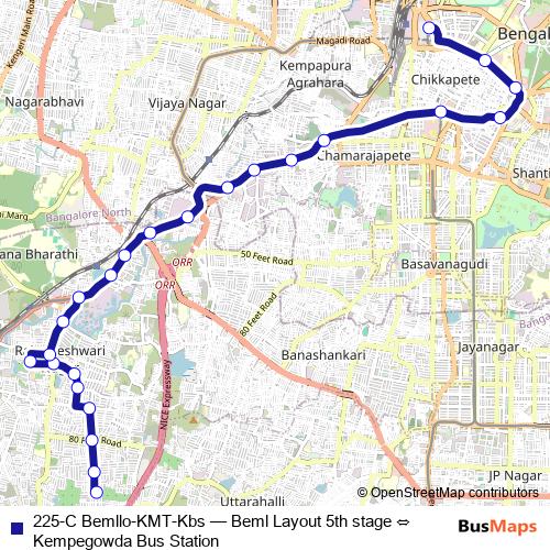 225-C Bemllo-KMT-Kbs bus Line Map