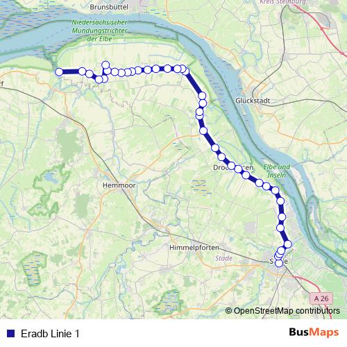 Eradb Linie 1 bus Line Map