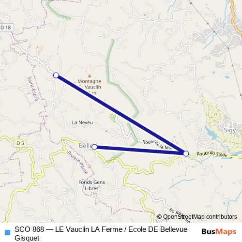 SCO 868 bus Line Map