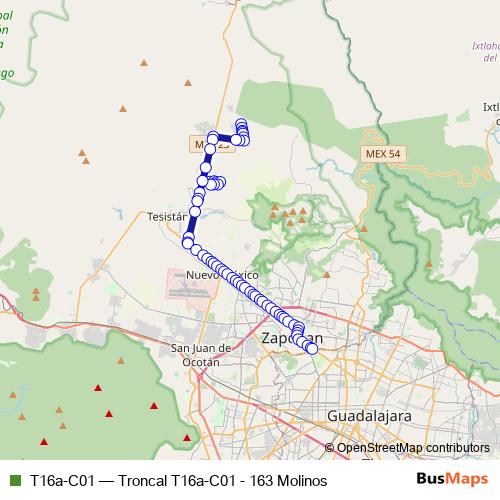 T16a-C01 bus Line Map