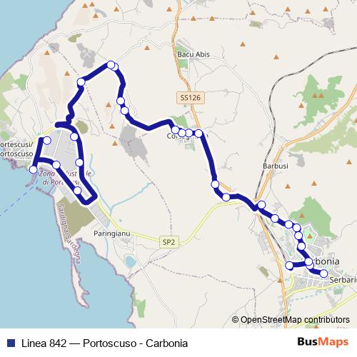 Linea 842 bus Line Map