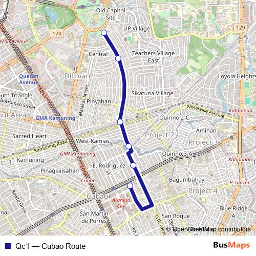Qc1 bus Line Map