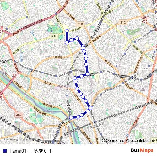 Tama01 bus Line Map