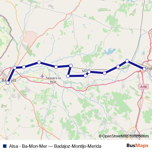 Alsa - Ba-Mon-Mer bus Line Map
