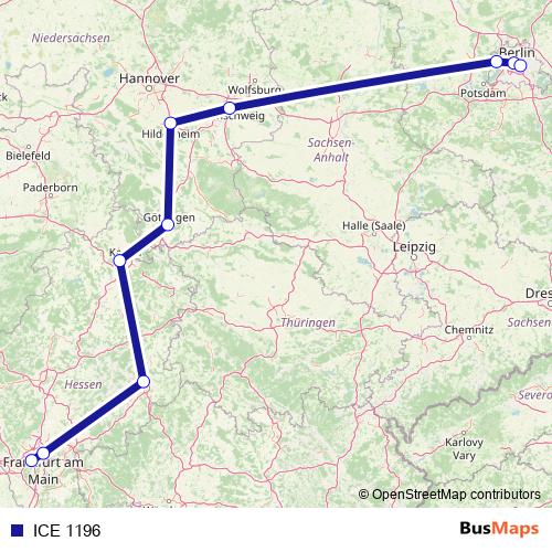 ICE 1196 rail Line Map