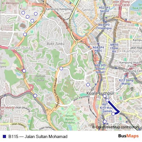 B115 bus Line Map