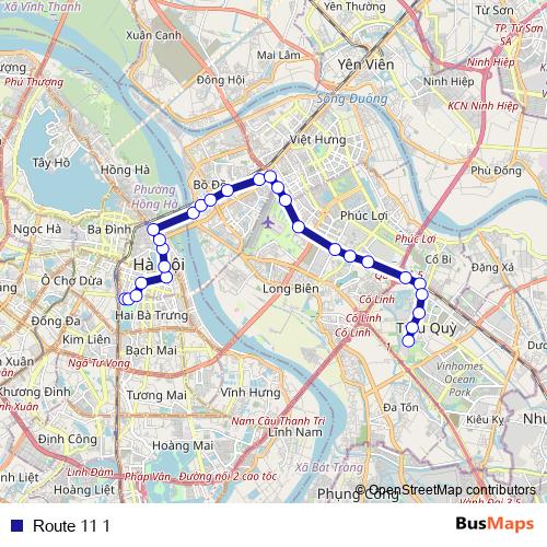 Route 11 1 bus Line Map