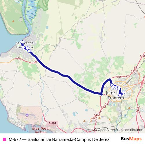 M-972 bus Line Map