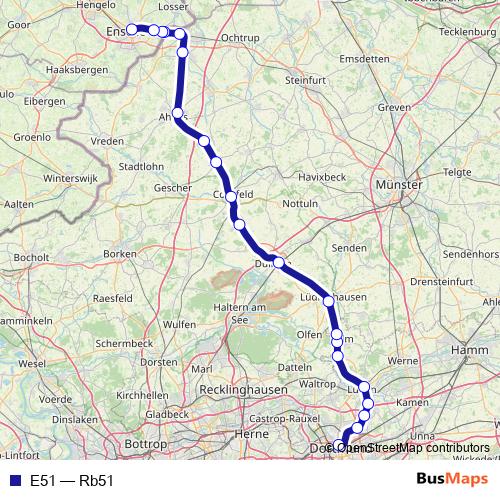 E51 rail Line Map