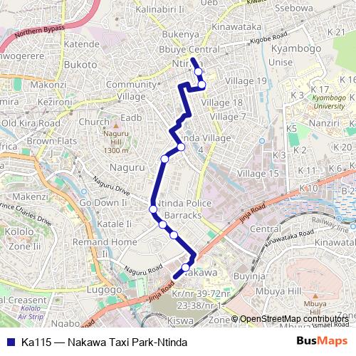 Ka115 bus Line Map